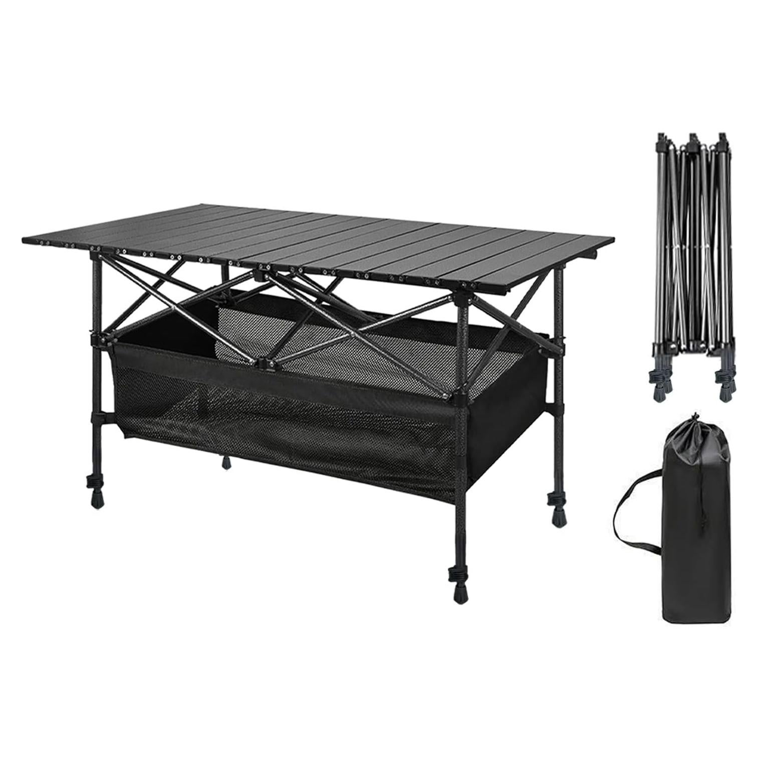 Mesa de Camping Plegable Zenicham 120x55cm Aluminio Ajustable