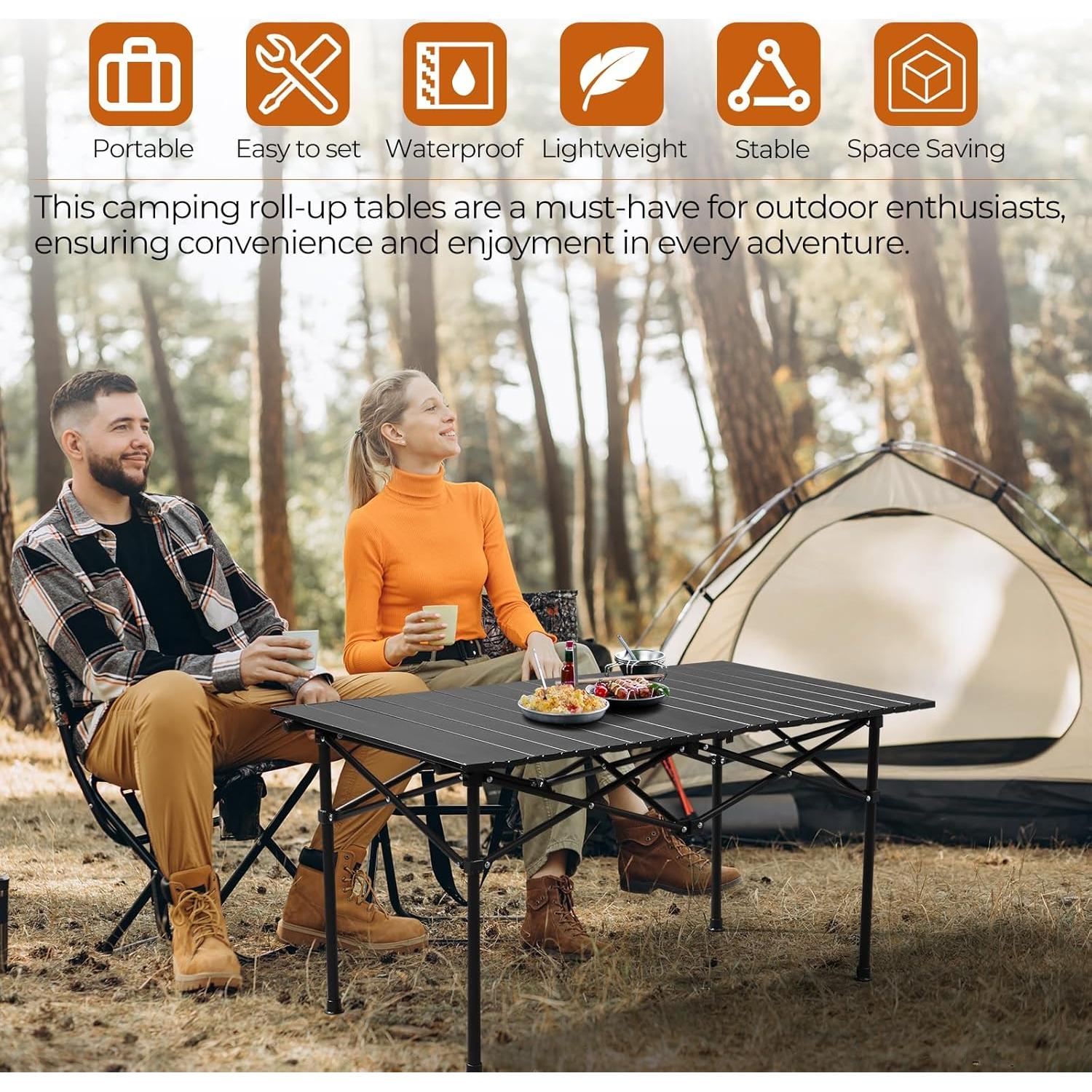 Mesa de Picnic Plegable Outvita 95 cm para Exterior