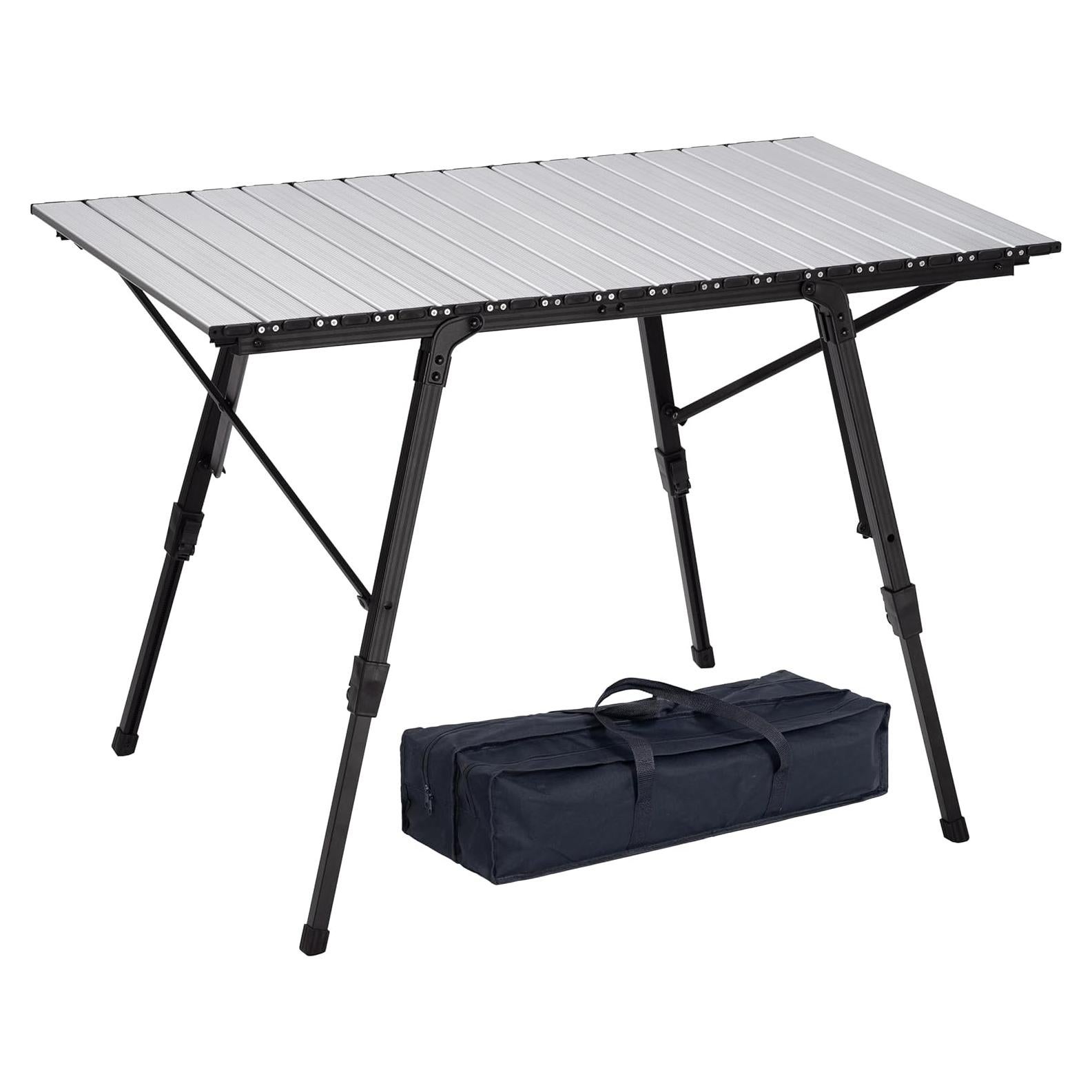 Mesa de Camping Plegable LUSTIDE Aluminio Ajustable 144x92.7cm