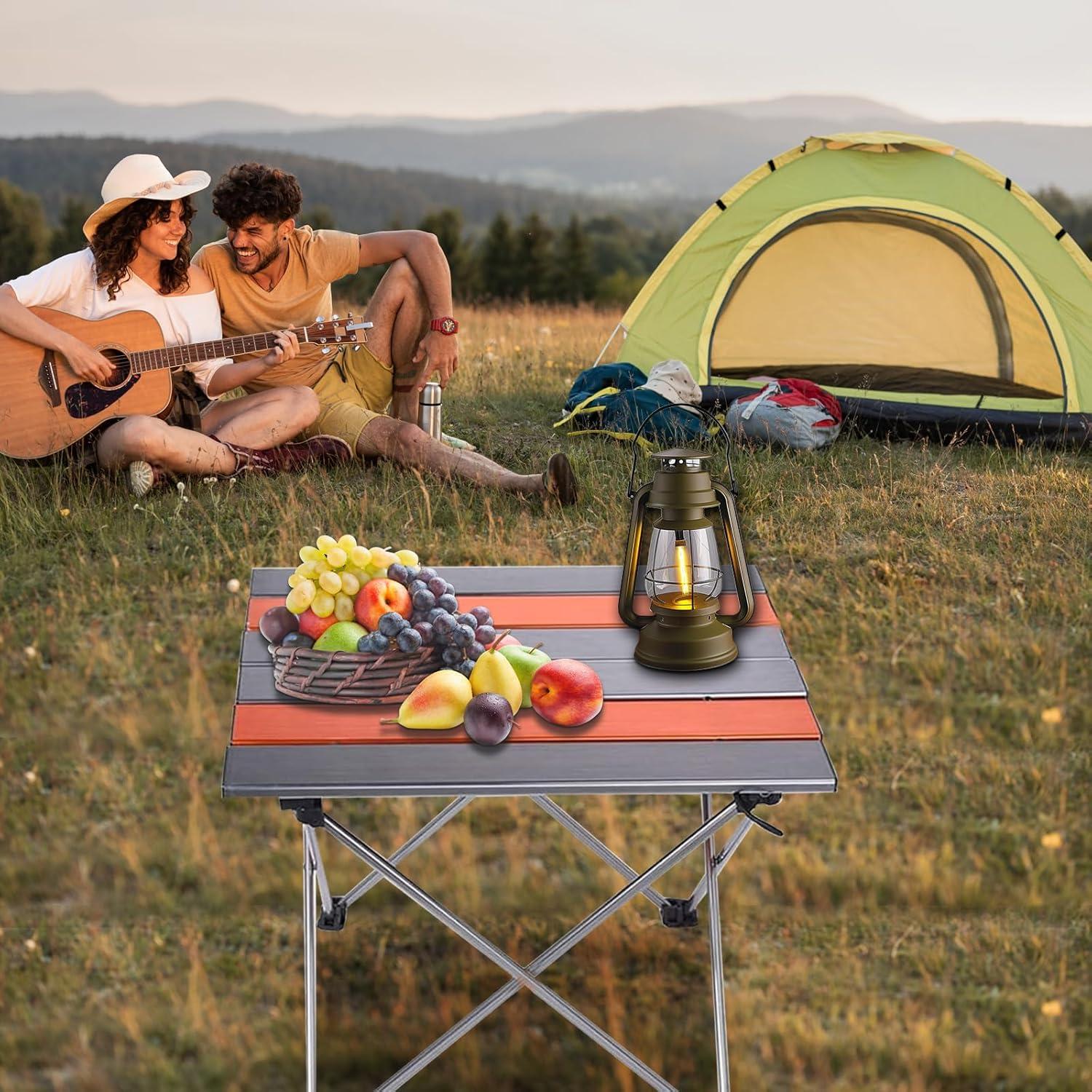 Portable Camping Folding Table, Outdoor Lightweight Camping Aluminum Table for Picnic Camp Boat Travel, Party Dining Camp Tables(Orange+Sliver) (Medium-22 Dx16 Wx16 H(56×40.5×40.5 cm))