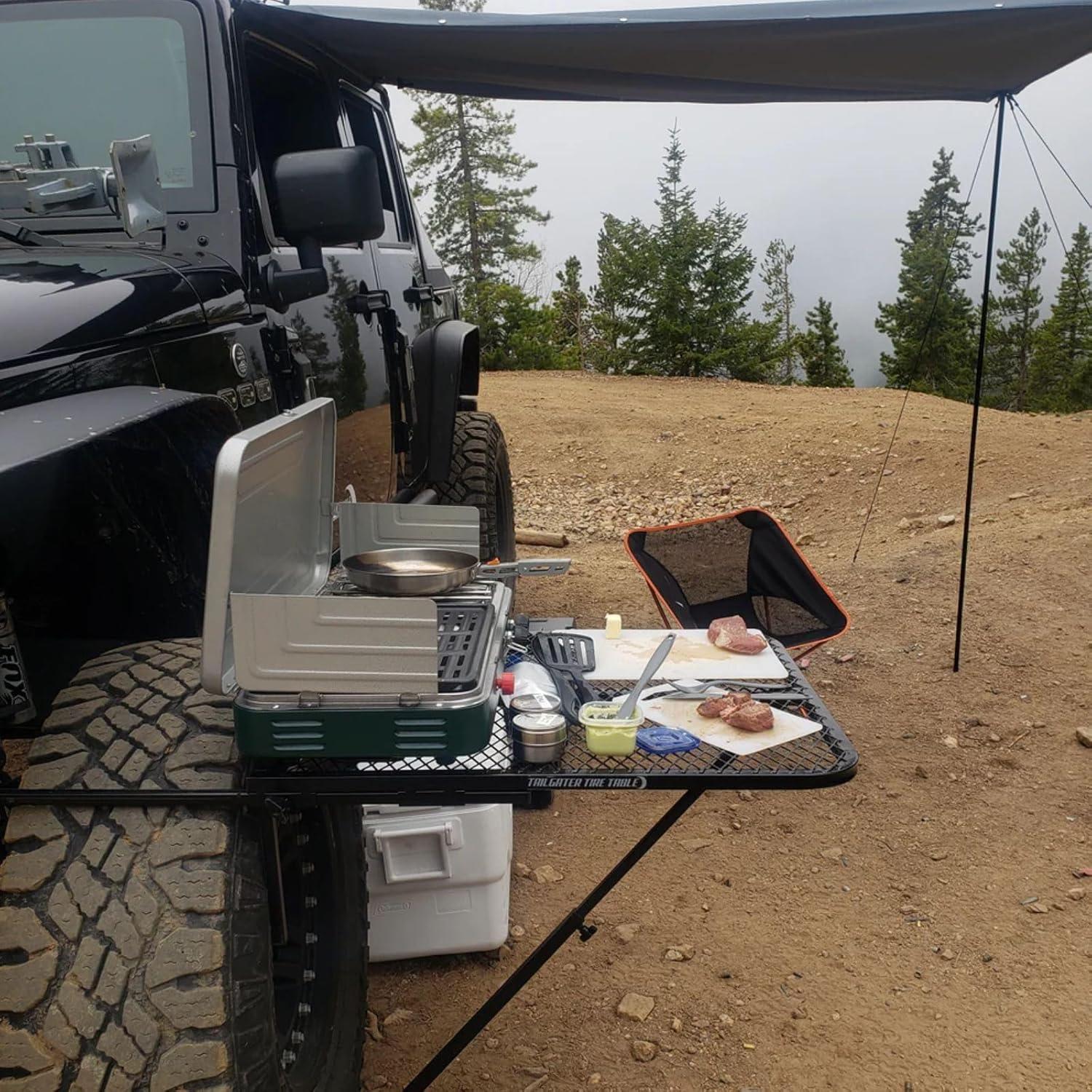 Mesa de Neumático TailGater Plegable Acero 58.42 cm Negra