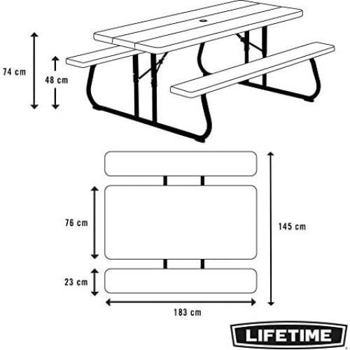 60112 6 ft (1.83 m) Picnic Table (Brown)
