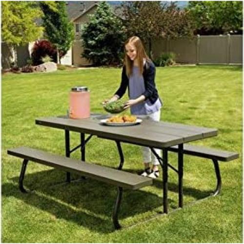 60112 6 ft (1.83 m) Picnic Table (Brown)