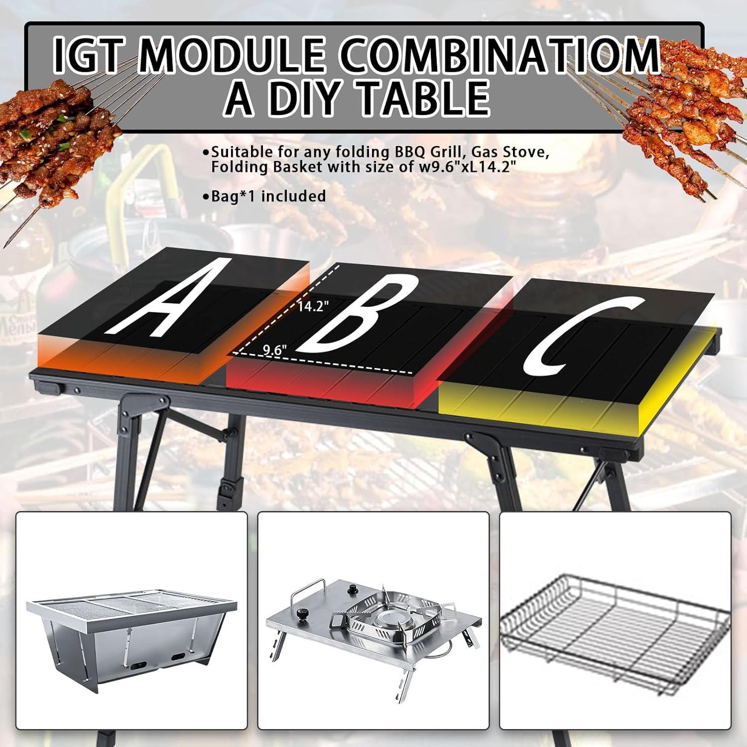 Mesa de Camping Plegable HIKISM HKT-5 Aluminio Ajustable