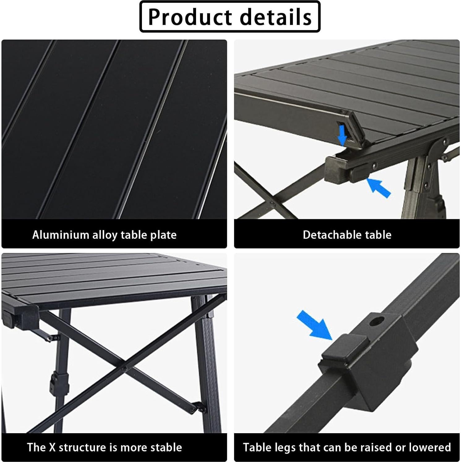 Mesa de Camping Plegable HIKISM HKT-5 Aluminio Ajustable