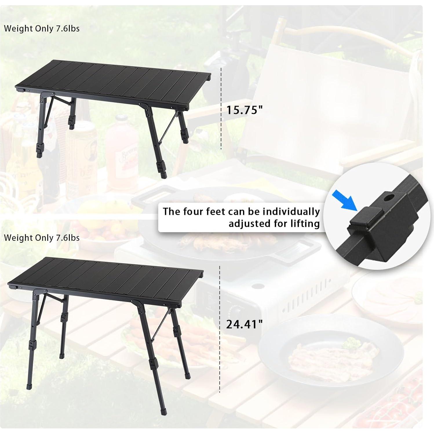 Mesa de Camping Plegable HIKISM HKT-5 Aluminio Ajustable