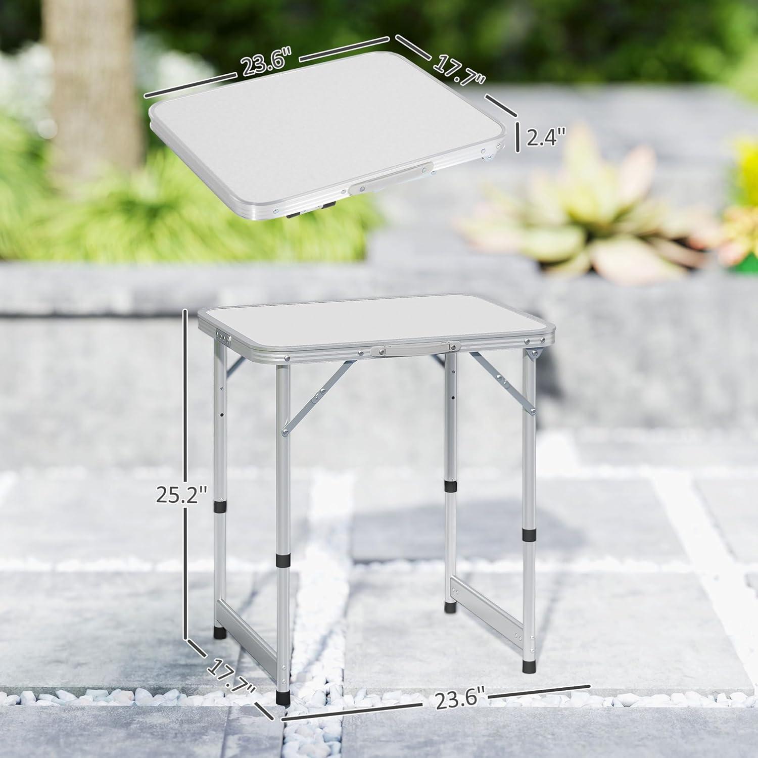 Mesa de Camping Plegable Outsunny 61 cm Ajustable Aluminio
