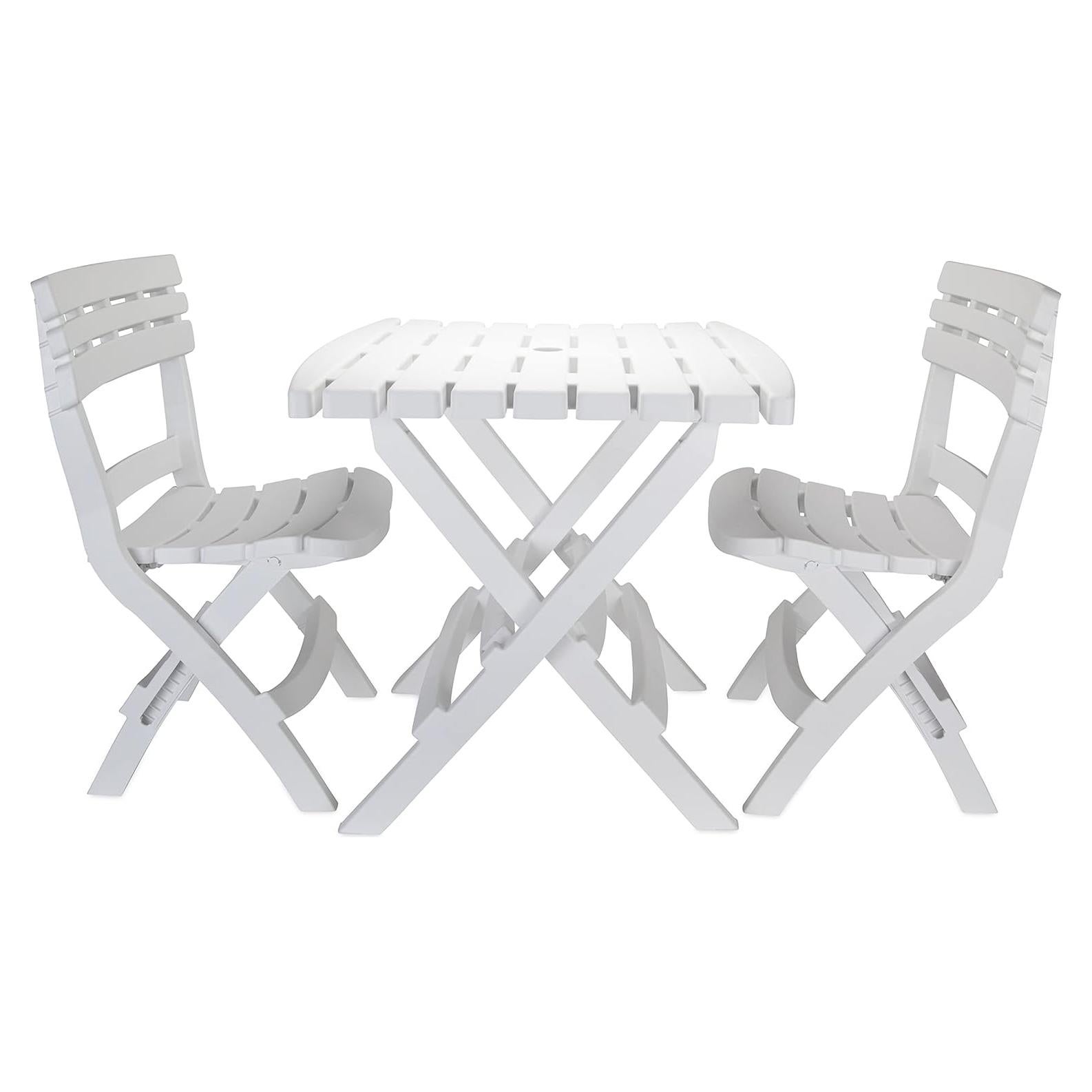Conjunto de Mesa y Sillas Plegables Camco para Exterior - 3 Piezas