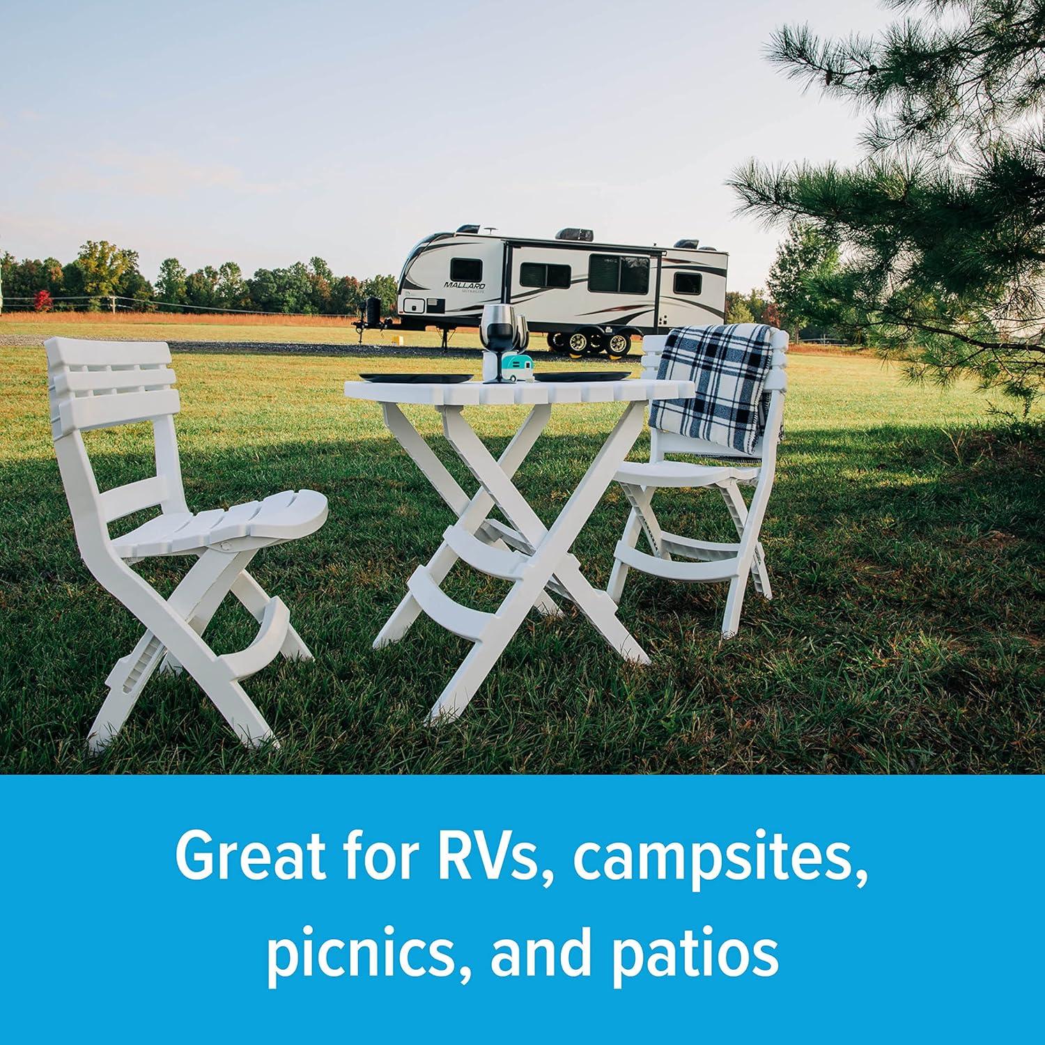 Conjunto de Mesa y Sillas Plegables Camco para Exterior - 3 Piezas