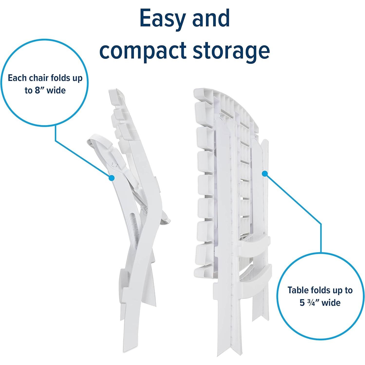 Conjunto de Mesa y Sillas Plegables Camco para Exterior - 3 Piezas