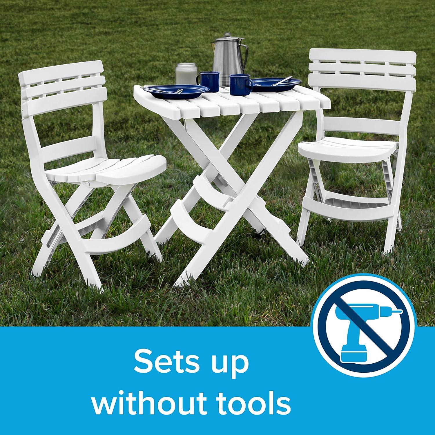 Conjunto de Mesa y Sillas Plegables Camco para Exterior - 3 Piezas