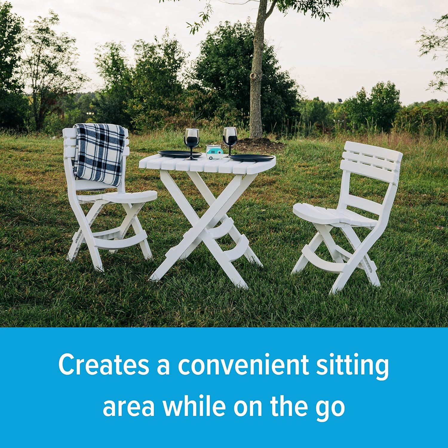 Conjunto de Mesa y Sillas Plegables Camco para Exterior - 3 Piezas