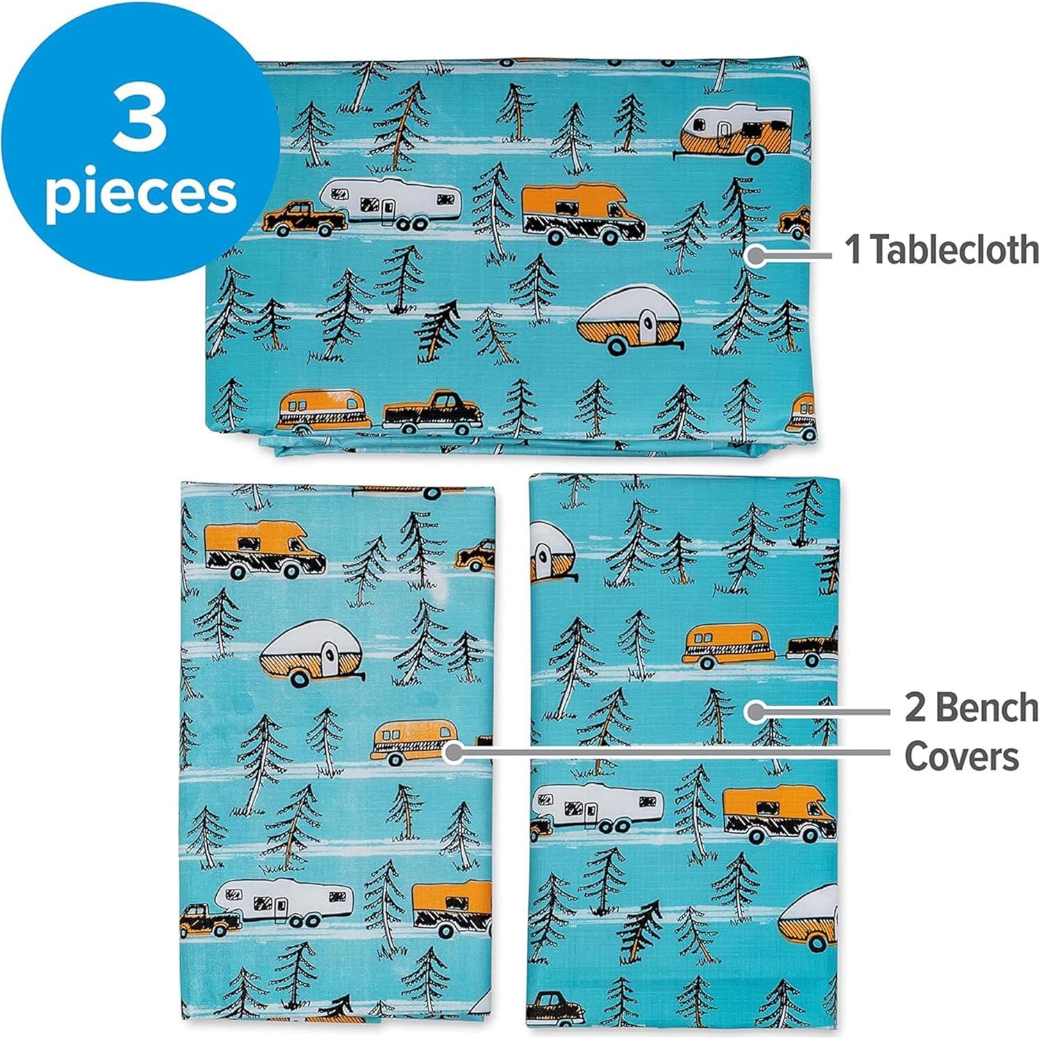 Funda de Mesa de Picnic Camco 2.74m x 1.37m con Fundas de Banco