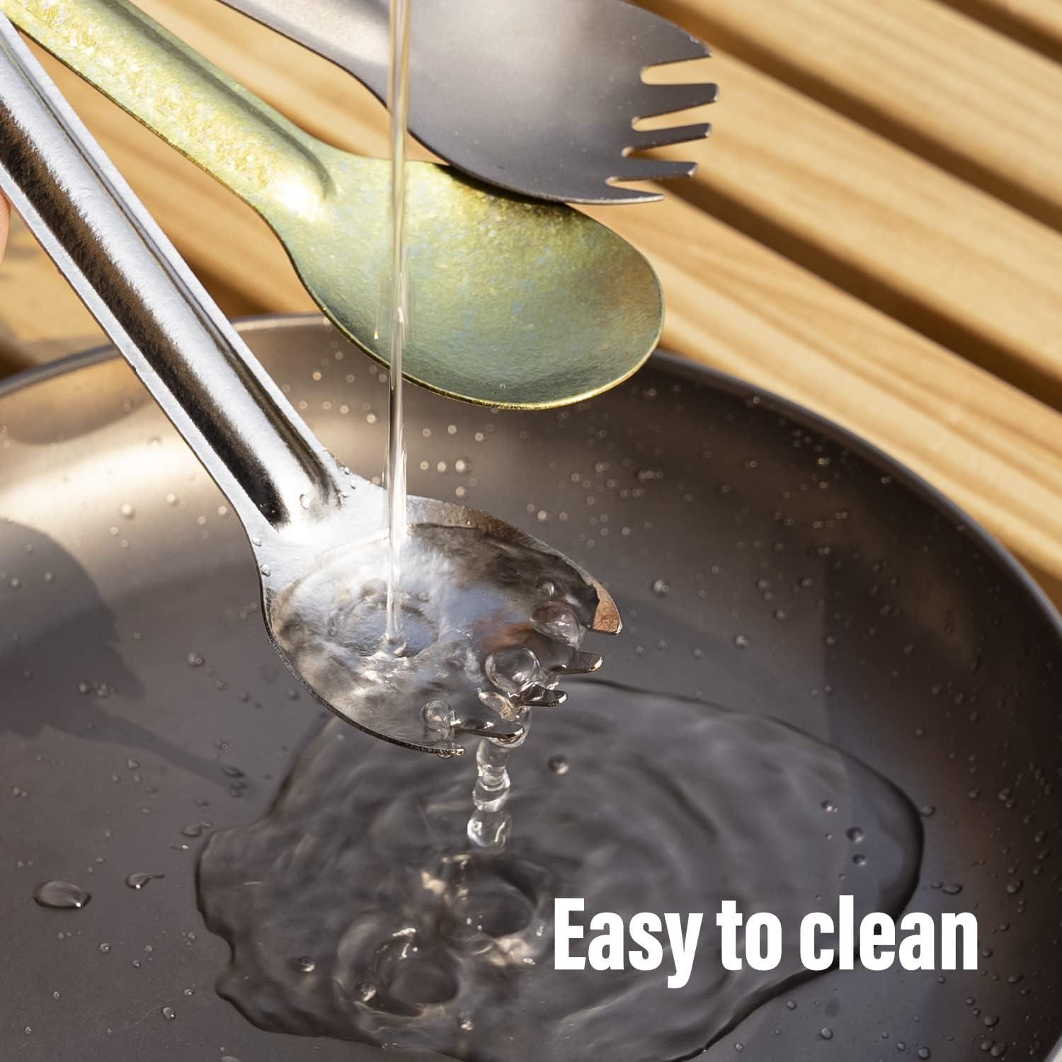 Spork de Titanio TiTo Ecológico Mango Largo 220mm 16g