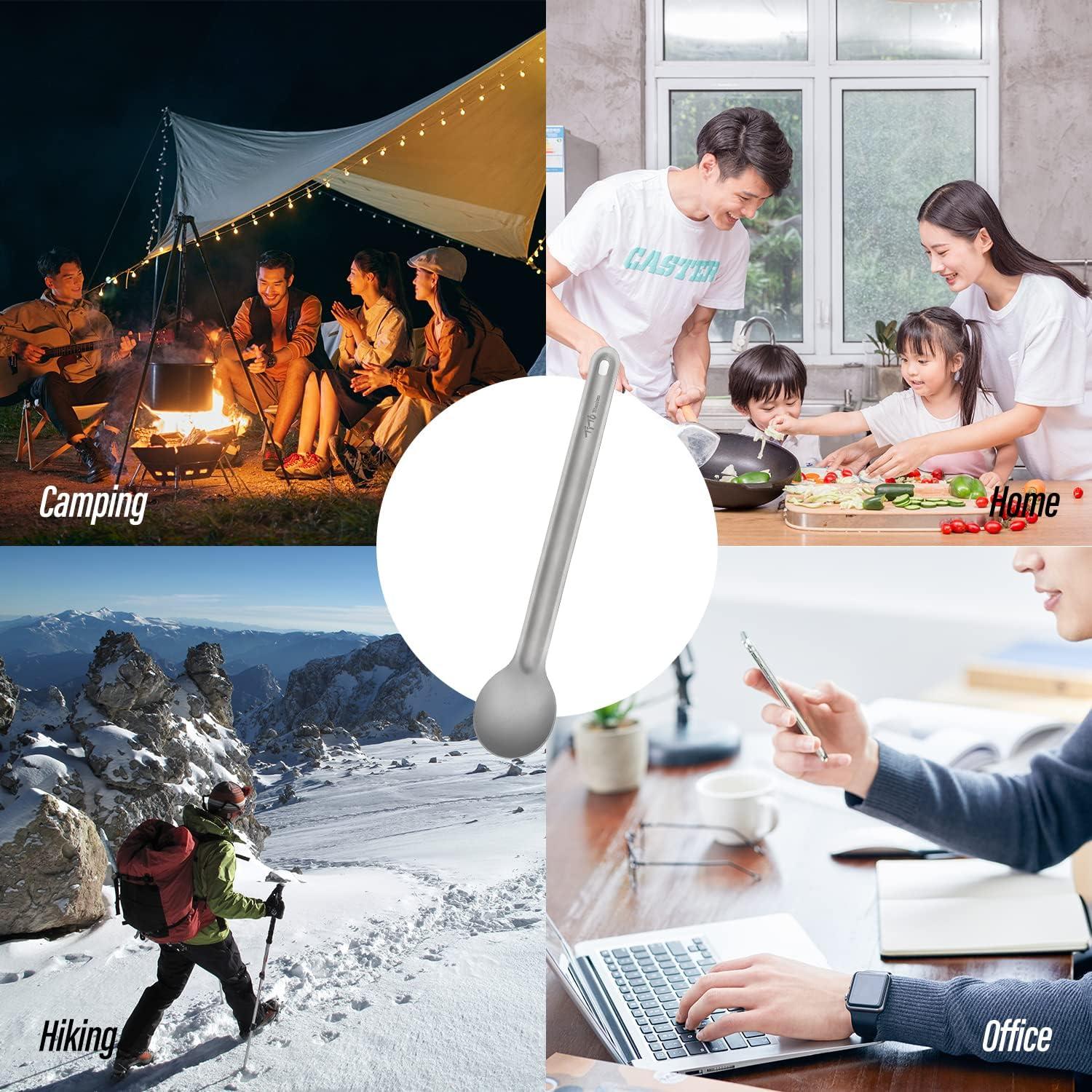 Spork de Titanio TiTo Ecológico Mango Largo 220mm 16g