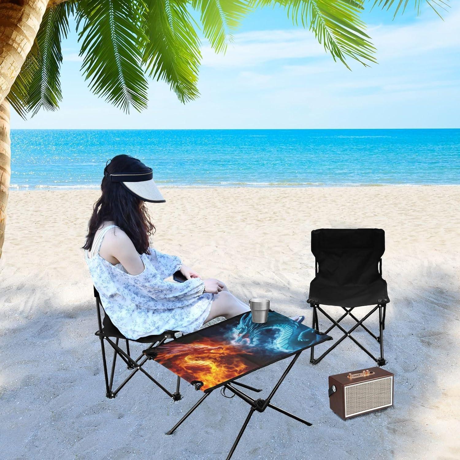 Mesa de Camping Plegable GOODOLD 60x40cm, Ligera y Portátil