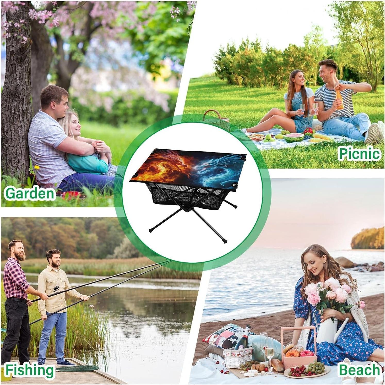 Mesa de Camping Plegable GOODOLD 60x40cm, Ligera y Portátil