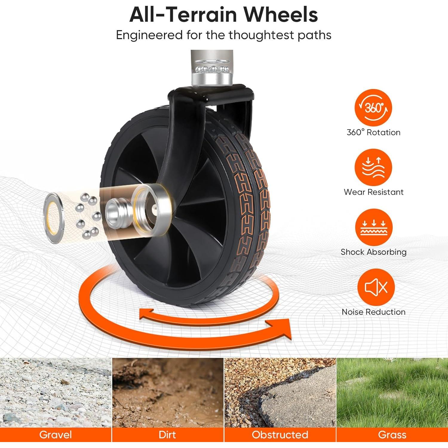 Carro de Playa Plegable Naturehike 300kg con Ruedas Todo Terreno