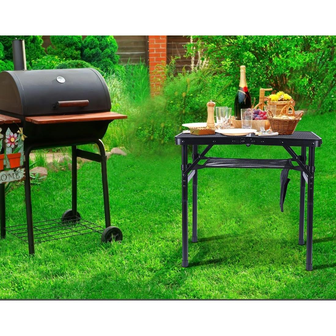Mesa Plegable de Camping Nice C 90.2x60.2cm Ajustable Negra