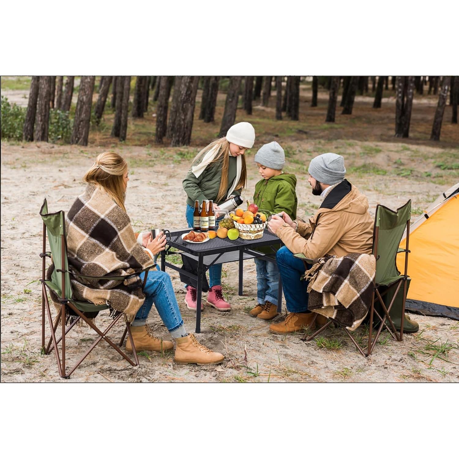 Mesa Plegable de Camping Nice C 90.2x60.2cm Ajustable Negra