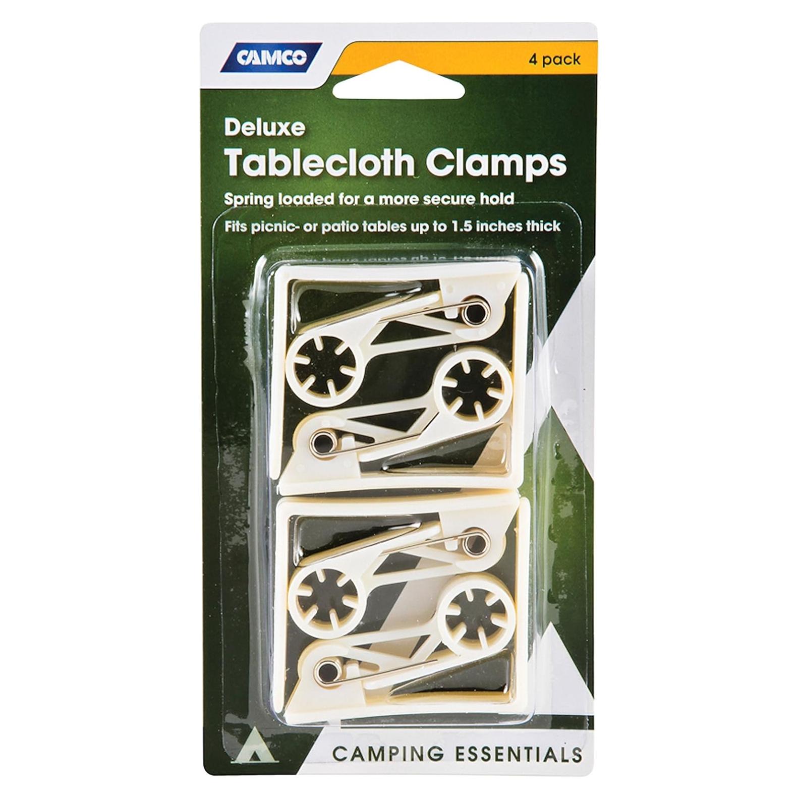 Abrazaderas de Manteles Camco Deluxe - 4 Piezas Marfil