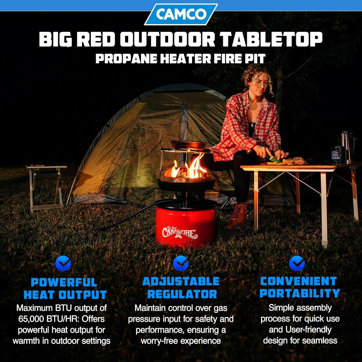 Calentador de Propano Camco 33.66 cm para Camping Rojo