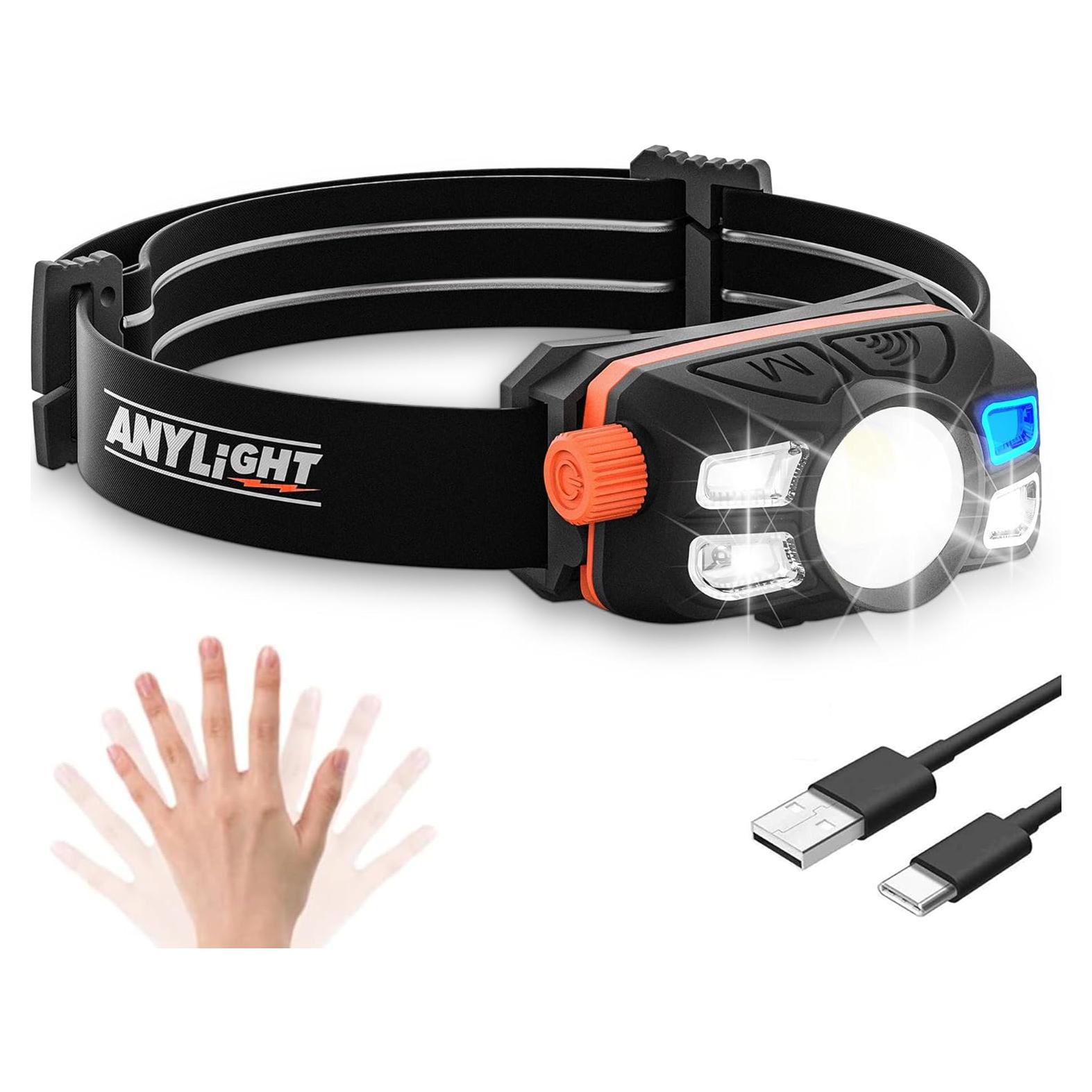 Linterna Frontal LED Recargable Anylight JF300801 500 Lúmenes