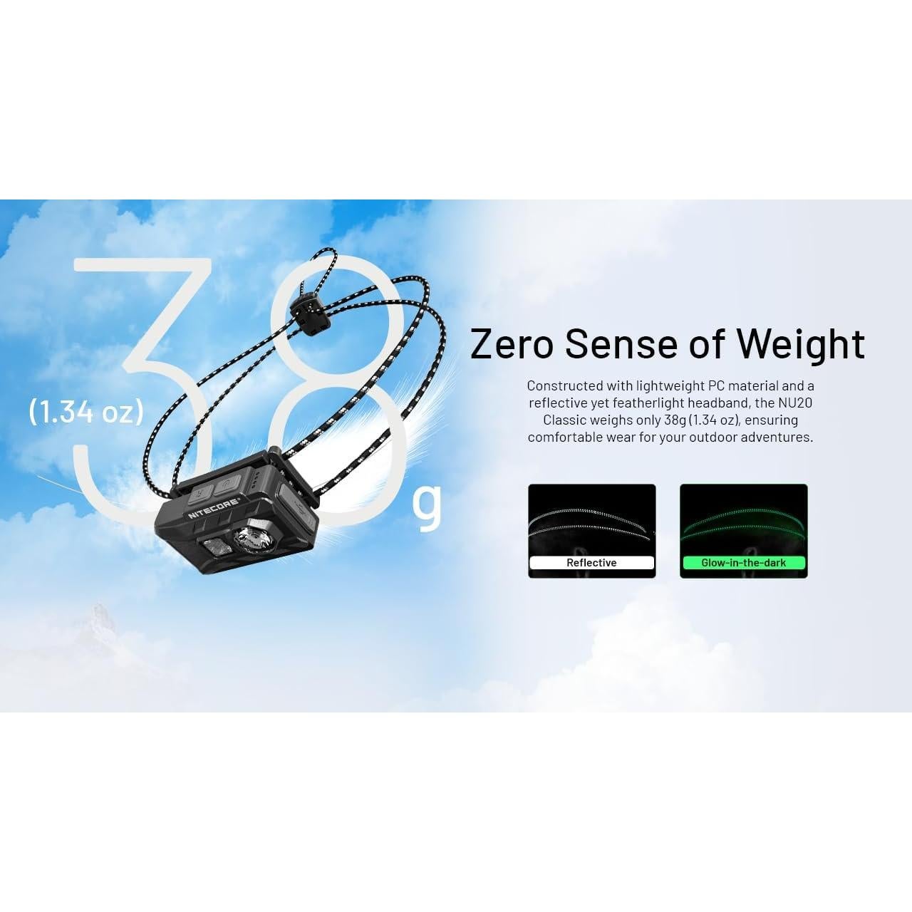 Linterna Frontal Nitecore NU20 Clásico 360 Lúmenes Recargable