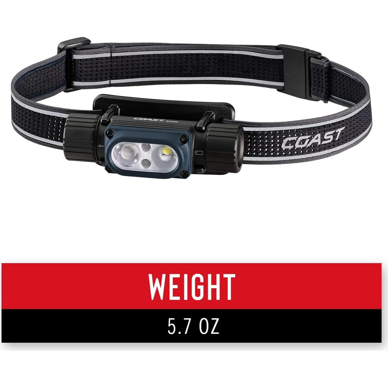 Linterna Frontal Coast WPH30R 1000 Lúmenes IP68 Recargable