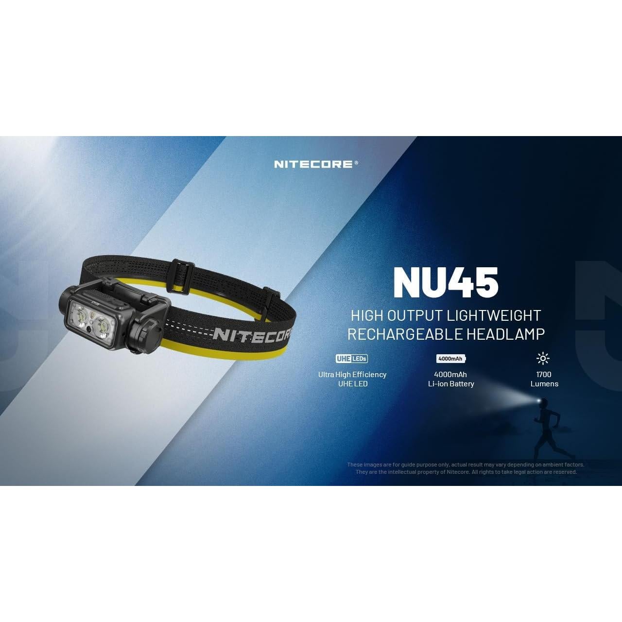 Linterna Frontal Nitecore NU45 1700 Lúmenes USB-C Camping