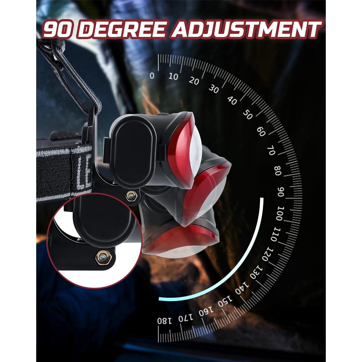 Camping Headlamp Flashlight 8 Pack, Outdoor Super Bright COB Head Lamp Gear for Running, Reading, Hiking, Walking, Climbing, Fishing, Hunting, Jogging, Headlight Multipack for Adults, Kids