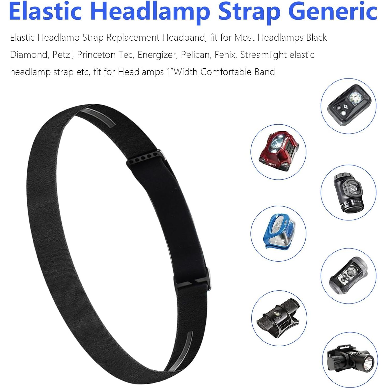 Correa de Cabeza Elástica para Linterna Frontal Genérica 67 cm