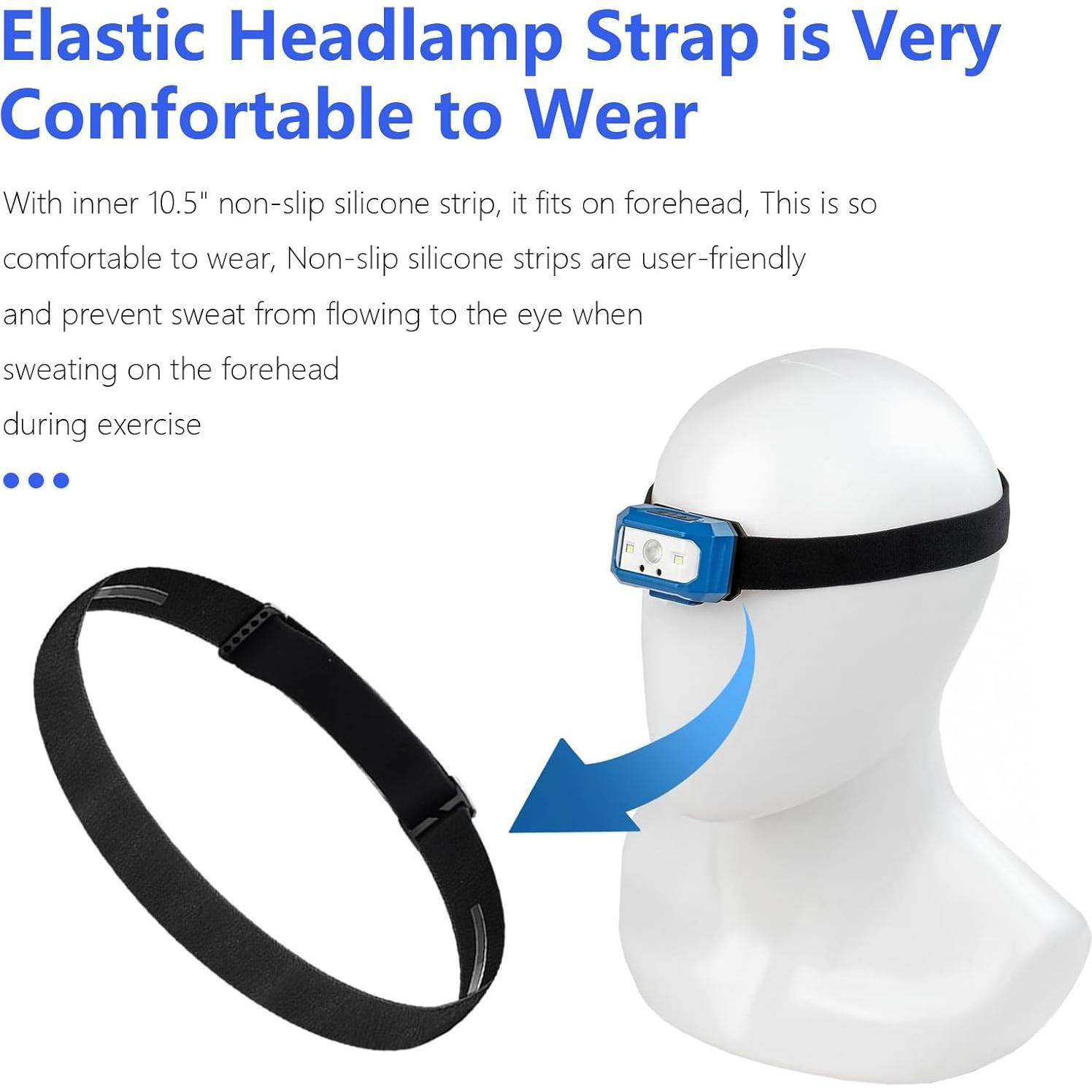Correa de Cabeza Elástica para Linterna Frontal Genérica 67 cm