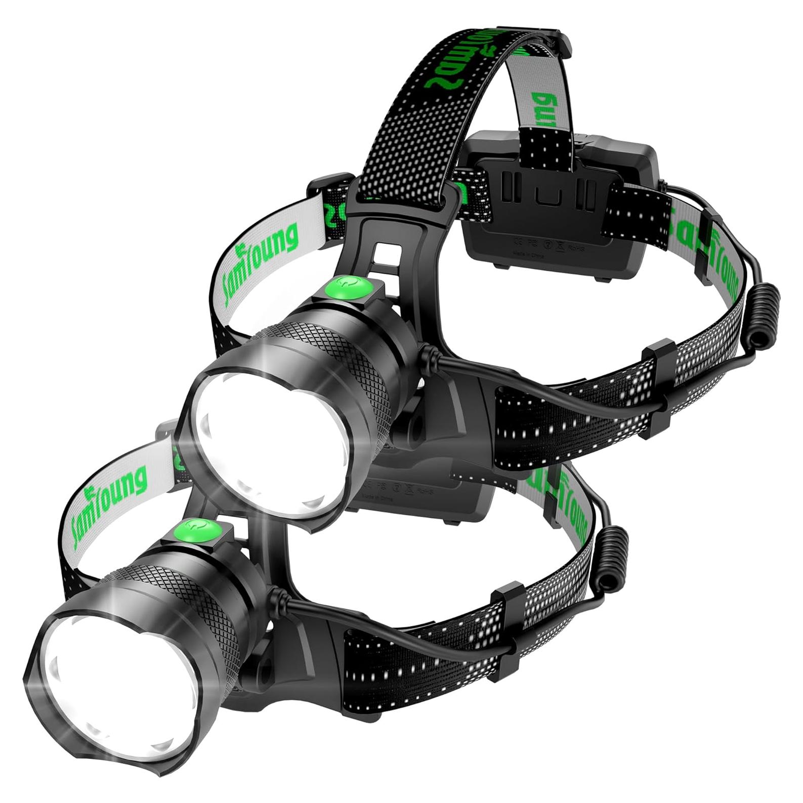 Linterna Frontal LED Samyoung 1000LM 7 Modos IP67 2Pcs