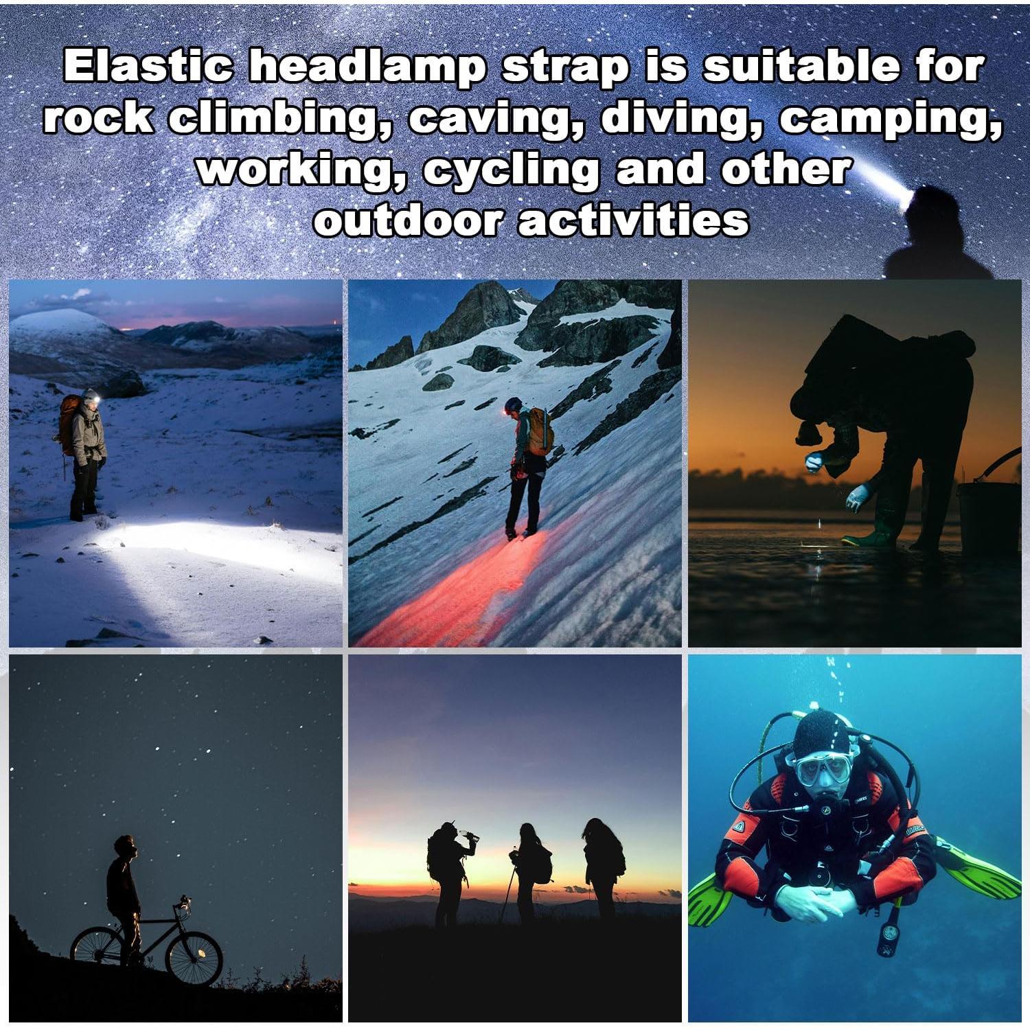 Correa Elástica para Linterna Frontal BOXOB 68cm Nylon Negro