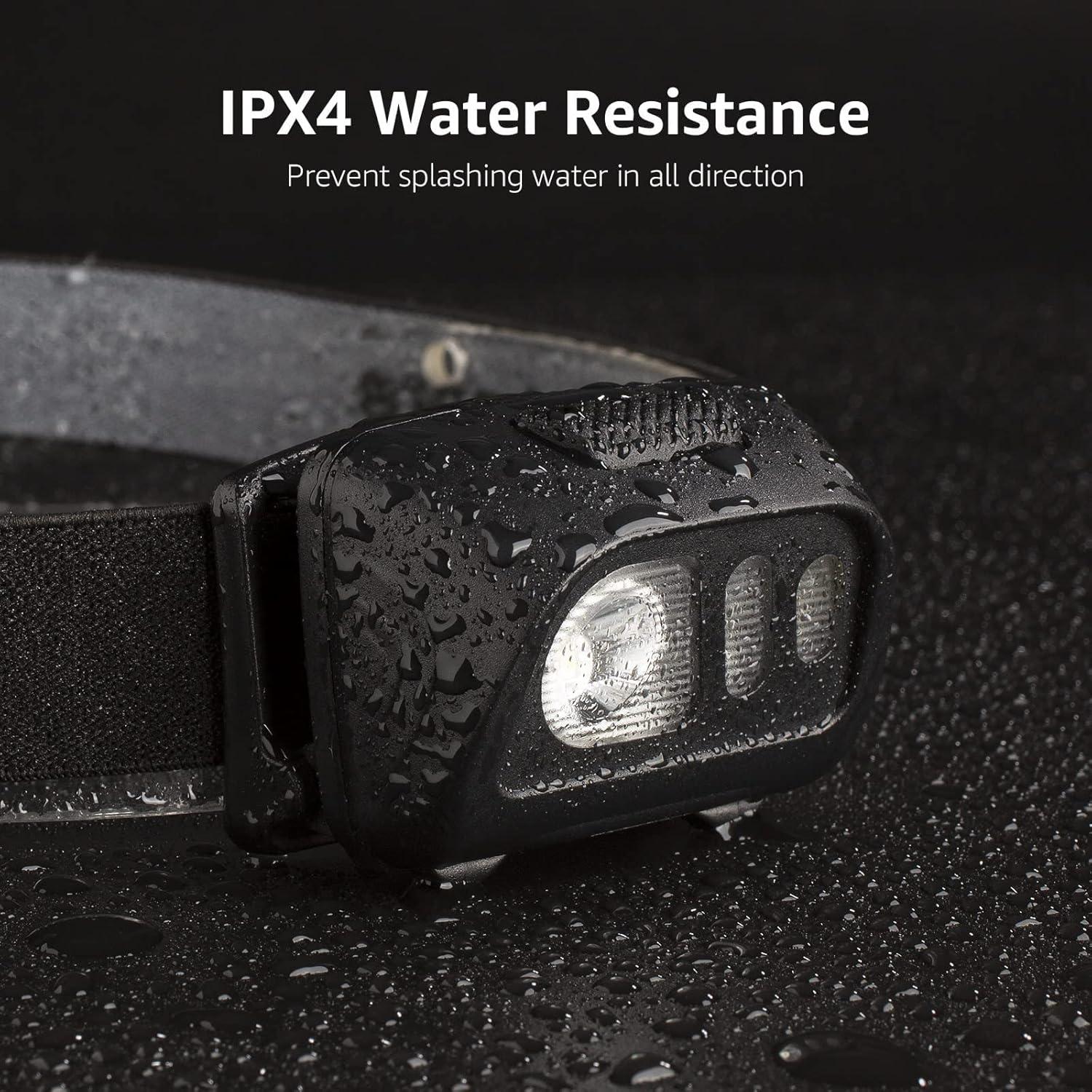 Linterna Frontal LED Lepro PR320016-a-2, 1500 Lúmenes, 6 Modos, Impermeable IPX4, Paquete de 2