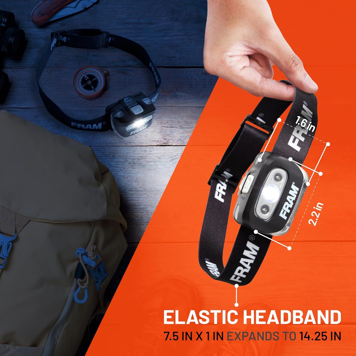 Linterna Frontal FRAM FAC40008 LED Impermeable 7 Modos