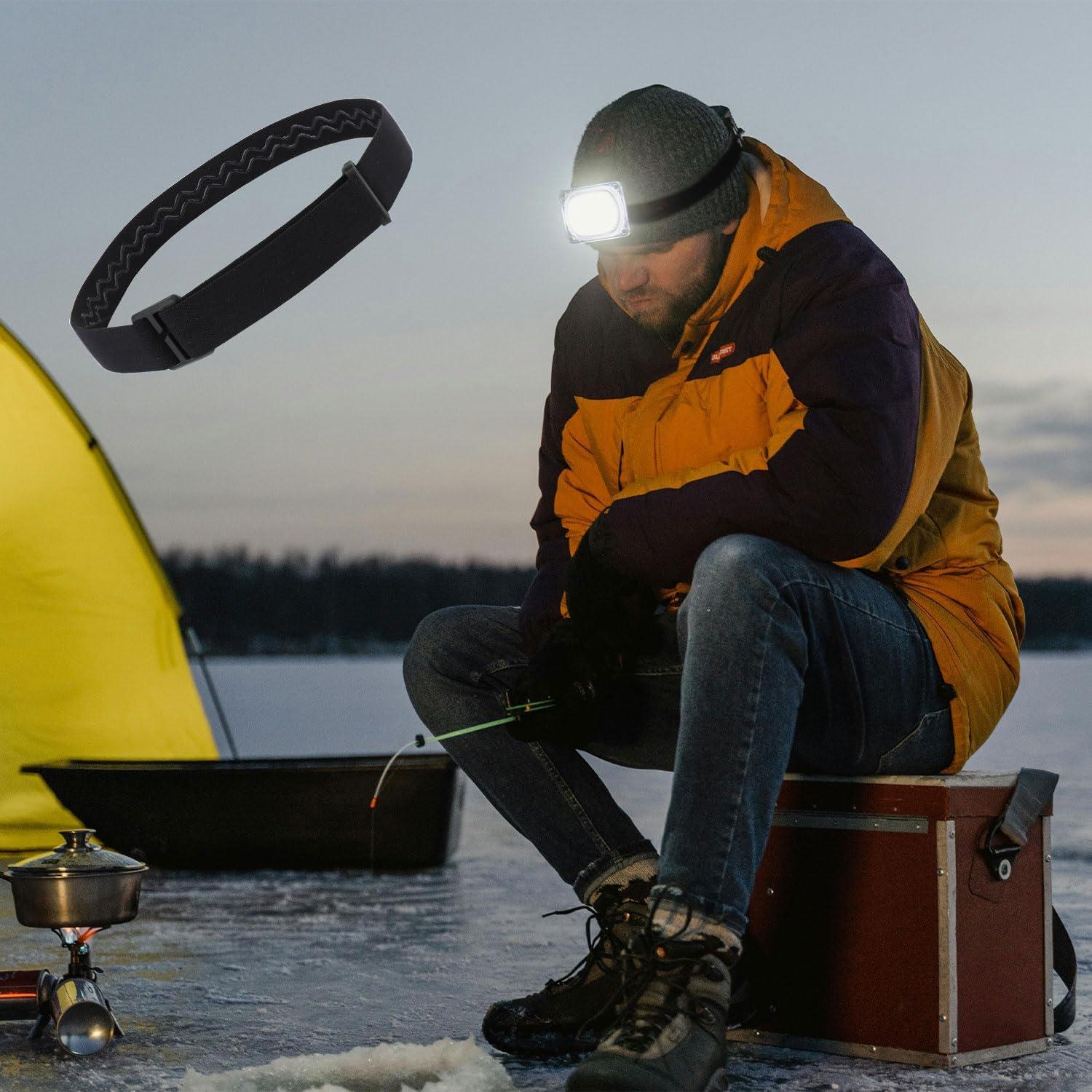 Correa Elástica para Linterna Frontal BOXOB 68cm Negra - 2 Pcs