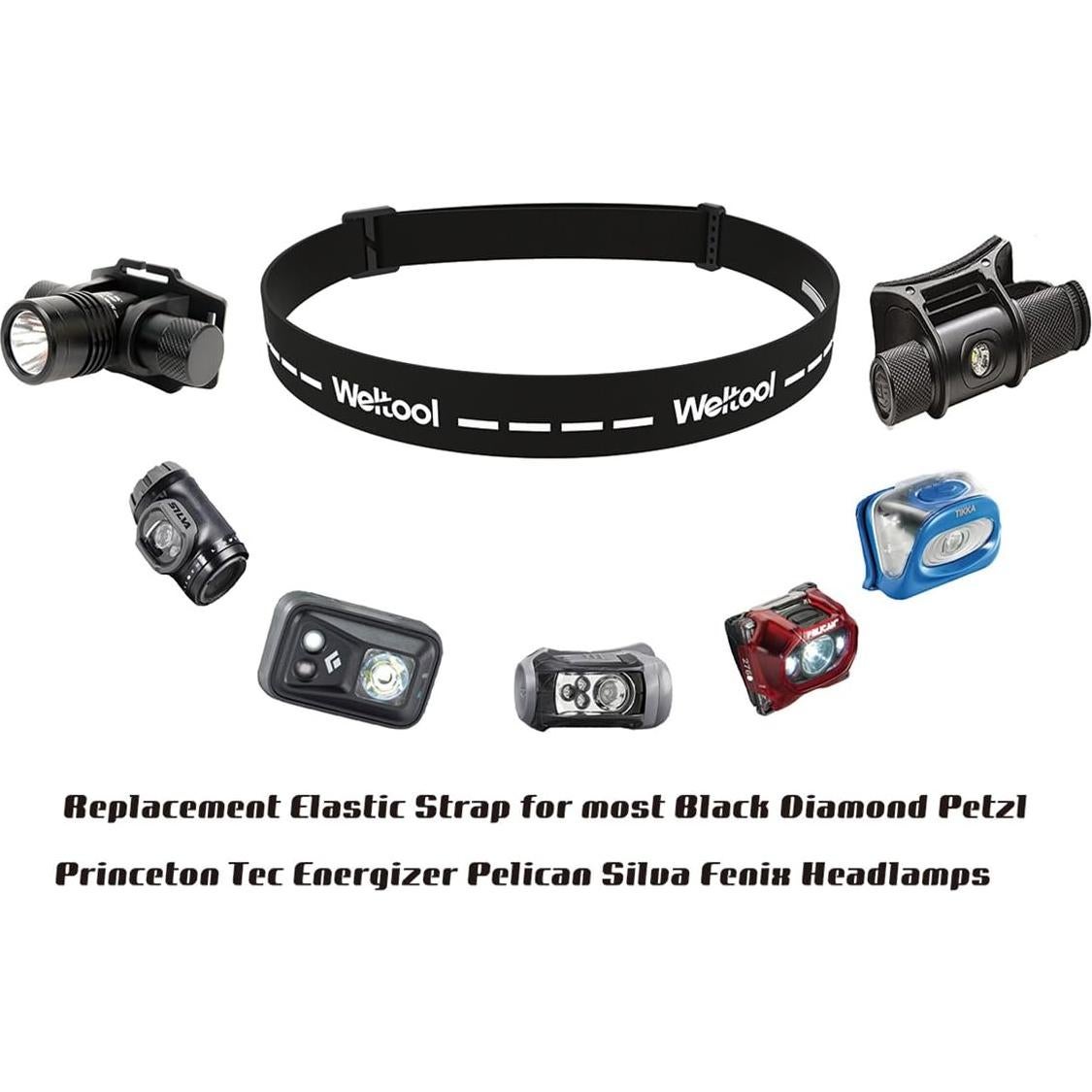 Banda elástica antideslizante Weltool para linternas frontales