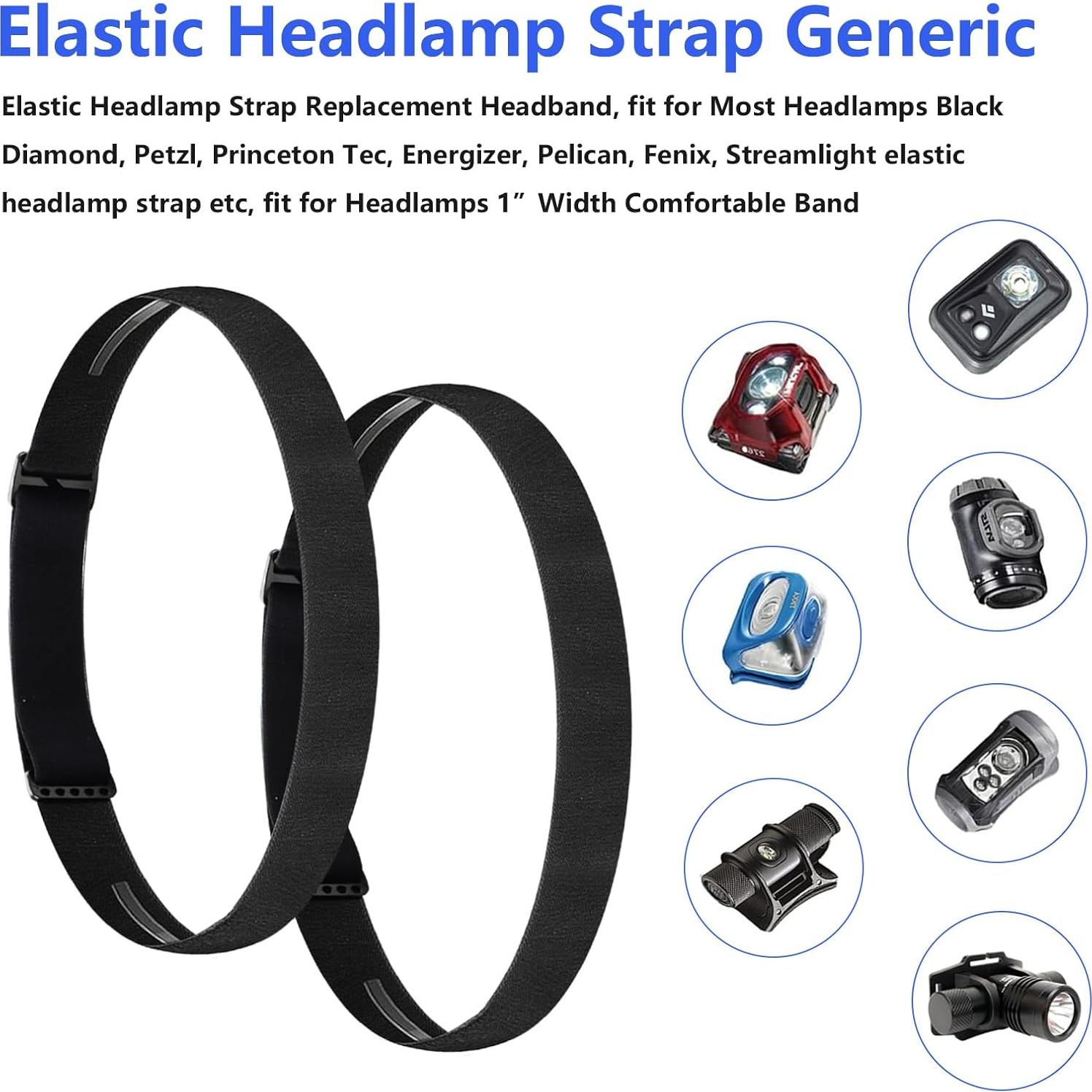 Correa de Cabeza de Linterna Elástica Adabuing 67.31 cm 2PACK