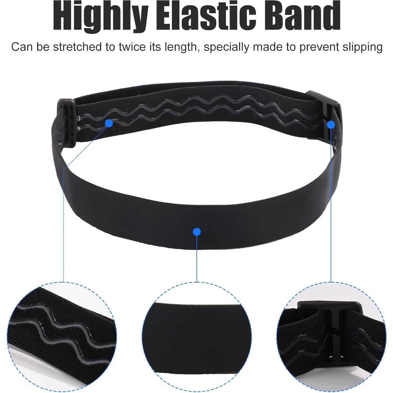 2 Correas Elásticas para Linterna Frontal Tinoaly Ajustables