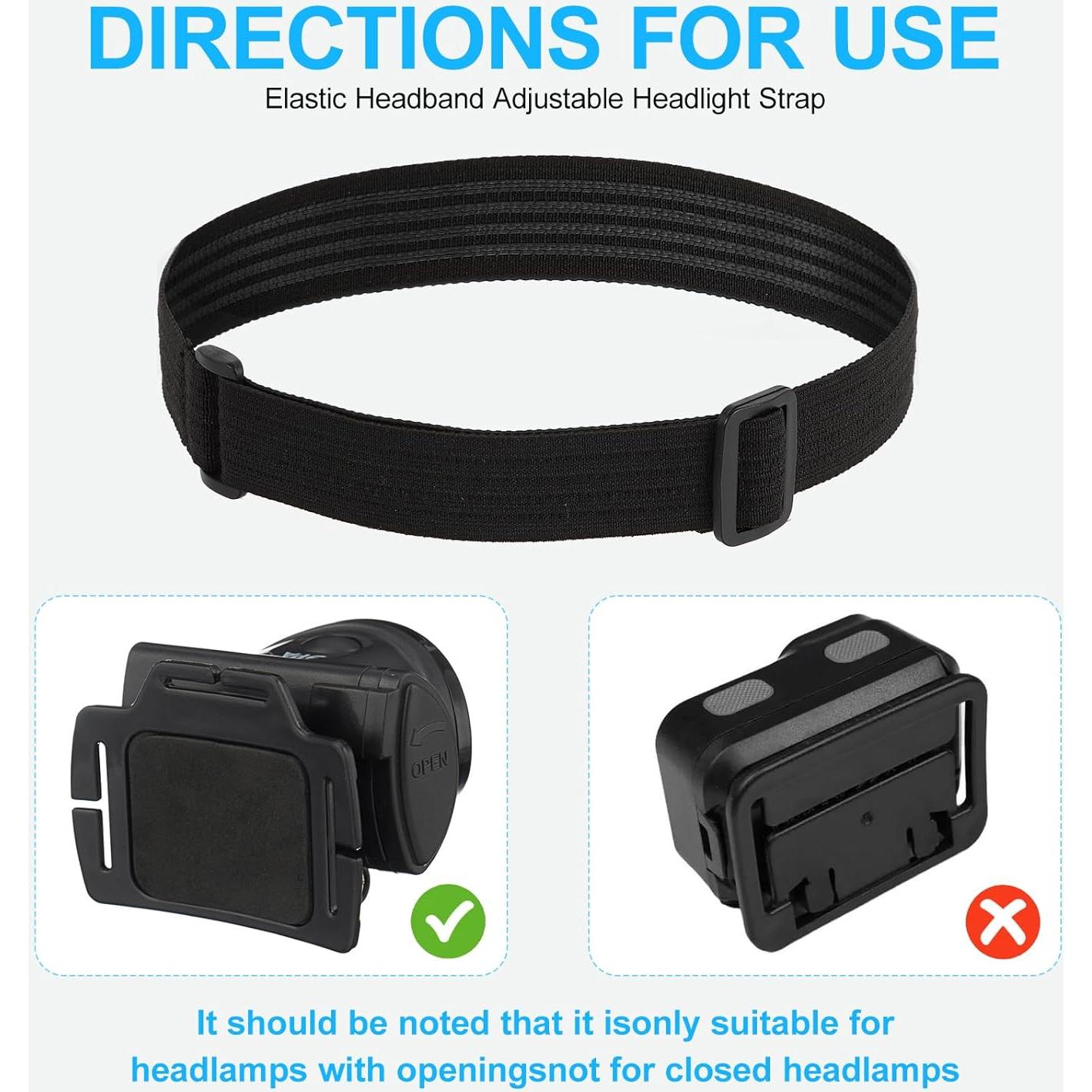 Correa de Linterna Frontal Elástica CONSMY 2 Unidades Antideslizante