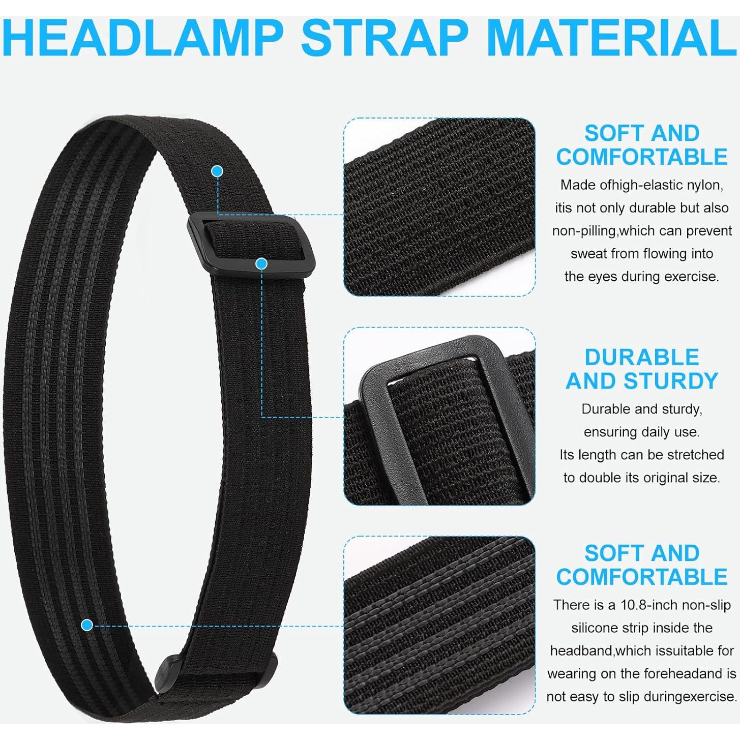 Correa de Linterna Frontal Elástica CONSMY 2 Unidades Antideslizante