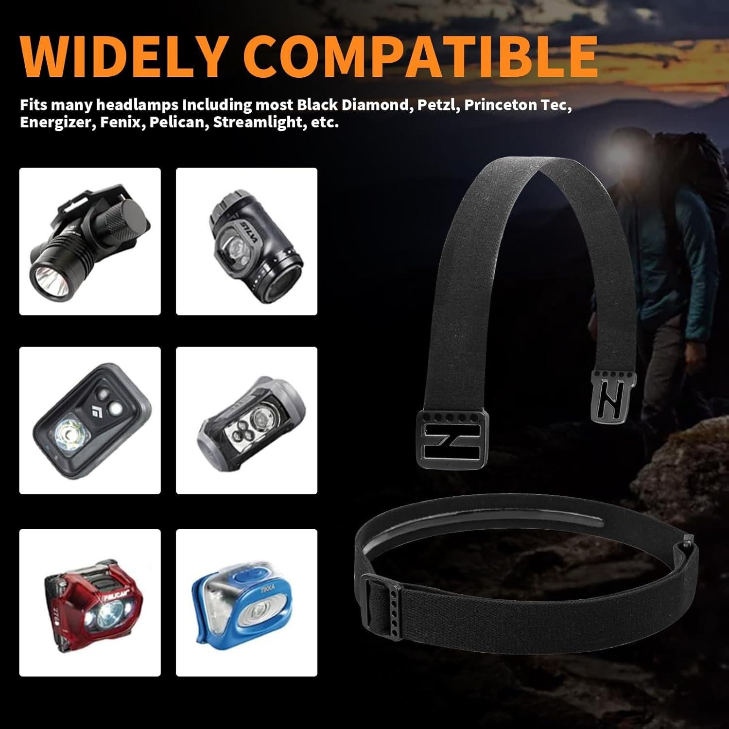 Correa de Reemplazo para Linterna Frontal 1" Ahuliao - 2 Piezas