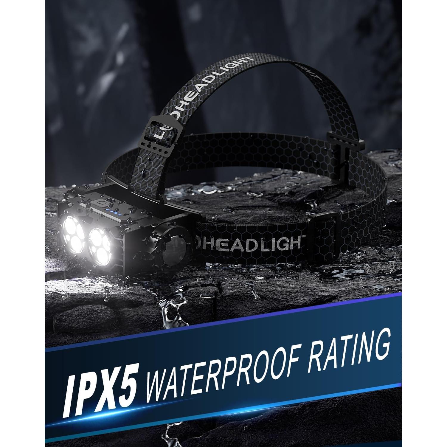 Linterna Frontal Recargable Keikuy BK 4500 Lúmenes IPX5