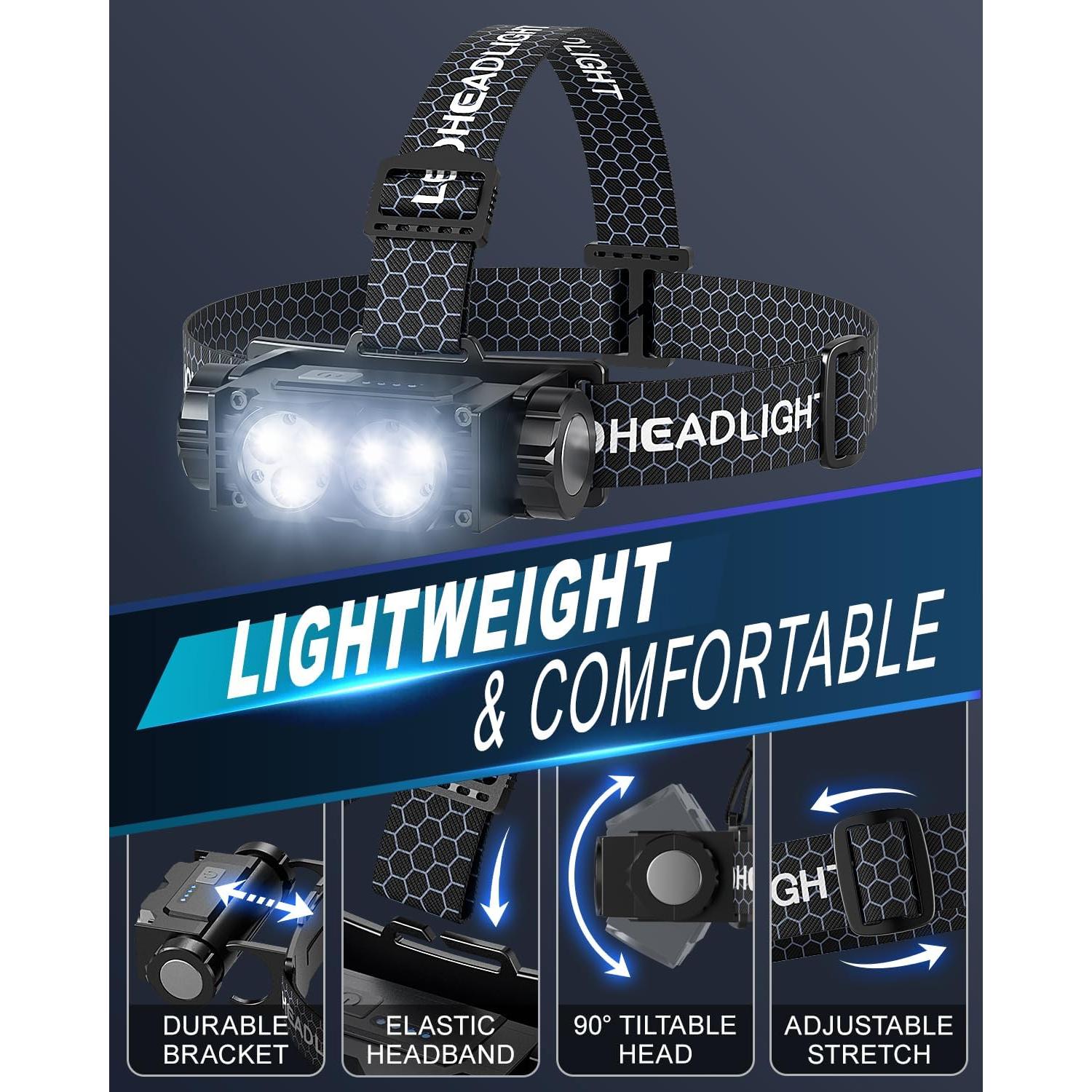 Linterna Frontal Recargable Keikuy BK 4500 Lúmenes IPX5