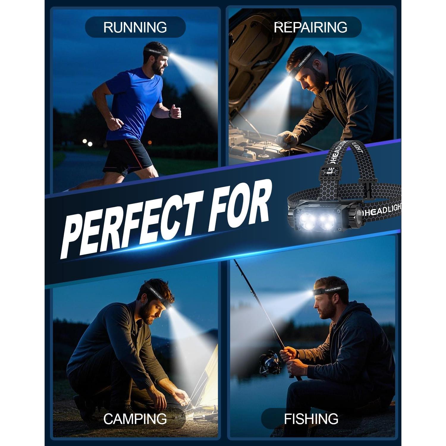 Linterna Frontal Recargable Keikuy BK 4500 Lúmenes IPX5