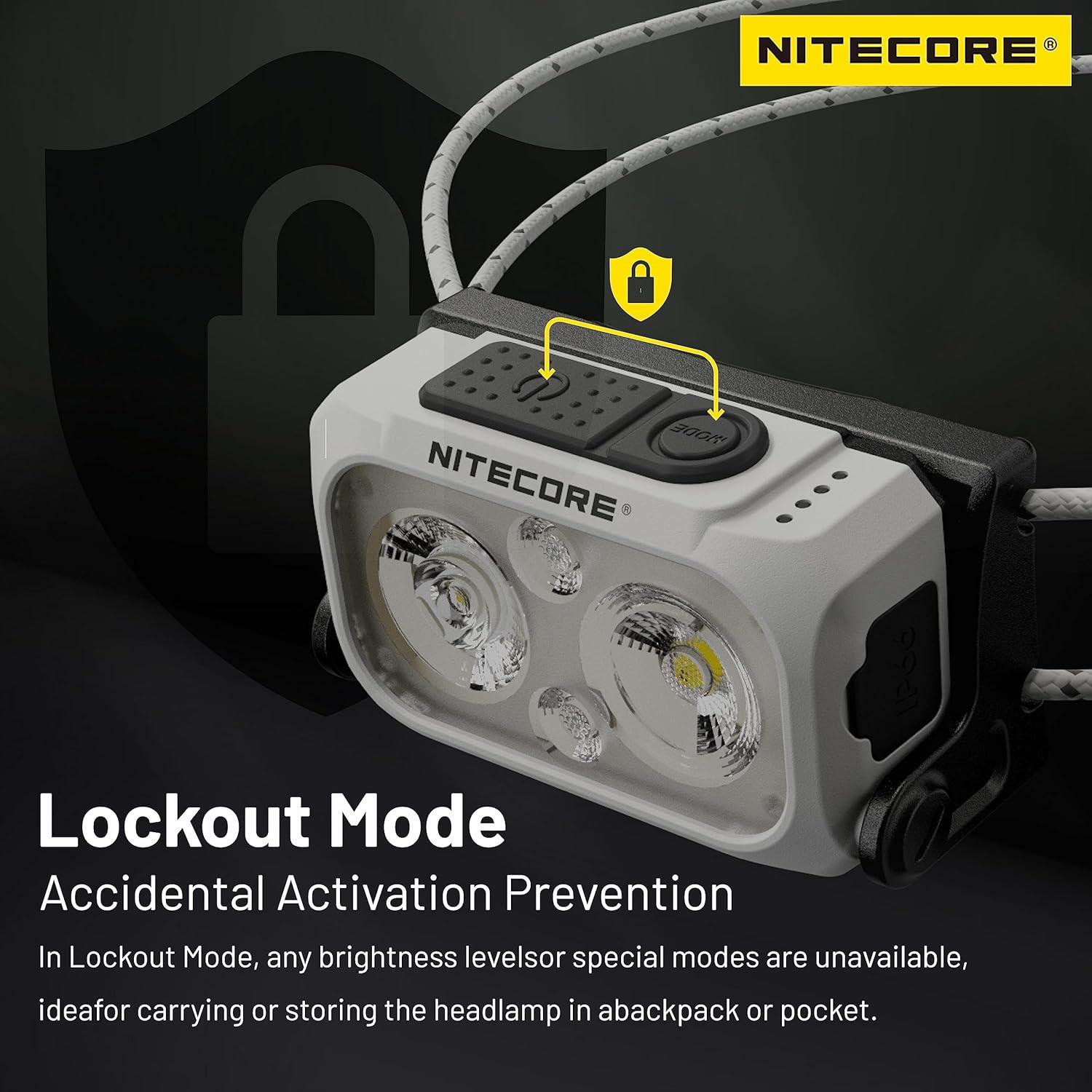 Linterna Frontal Nitecore NU21 360 Lúmenes USB-C Blanca