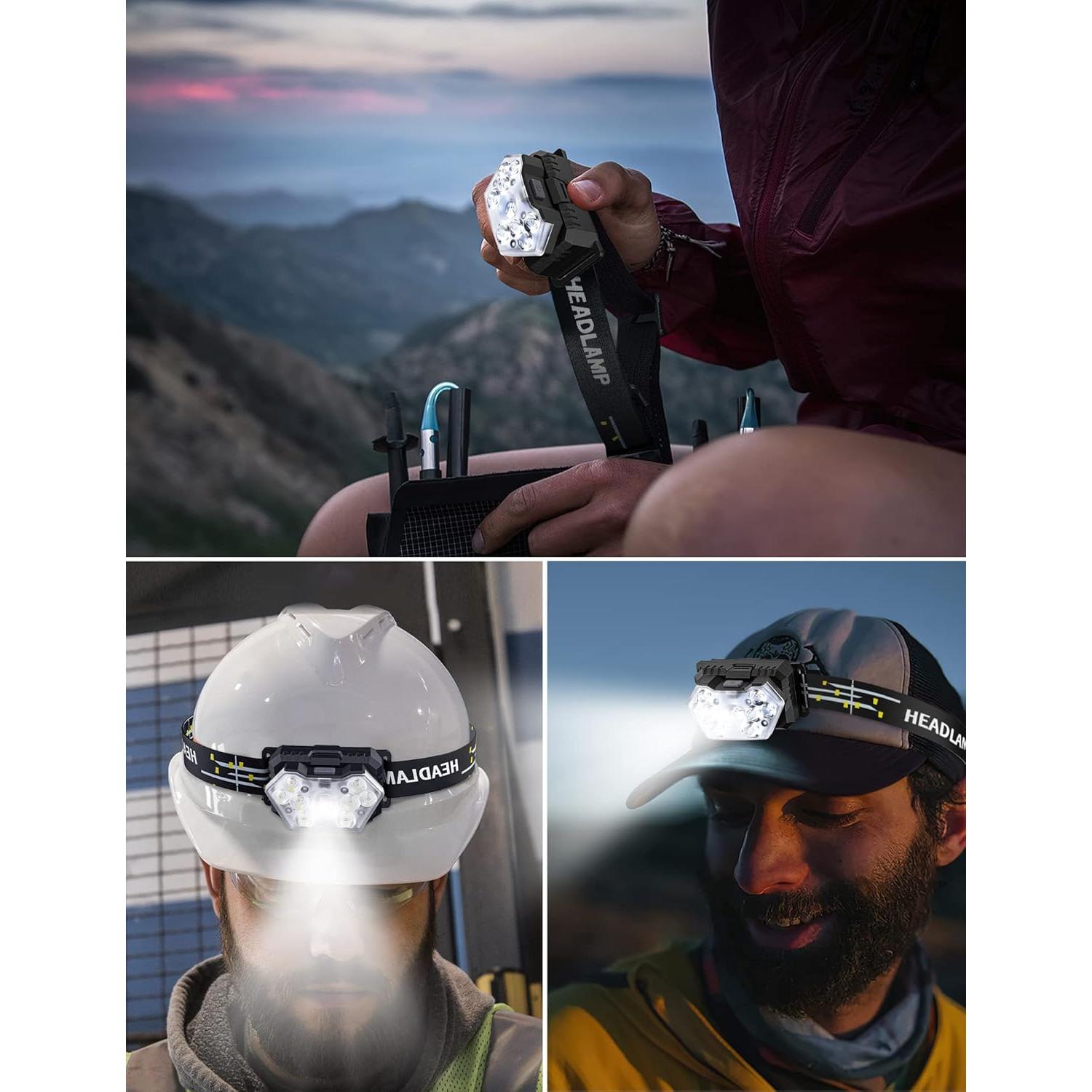 Linterna Frontal LED Lsnisni 2000 Lúmenes 2 Paquete IPX5