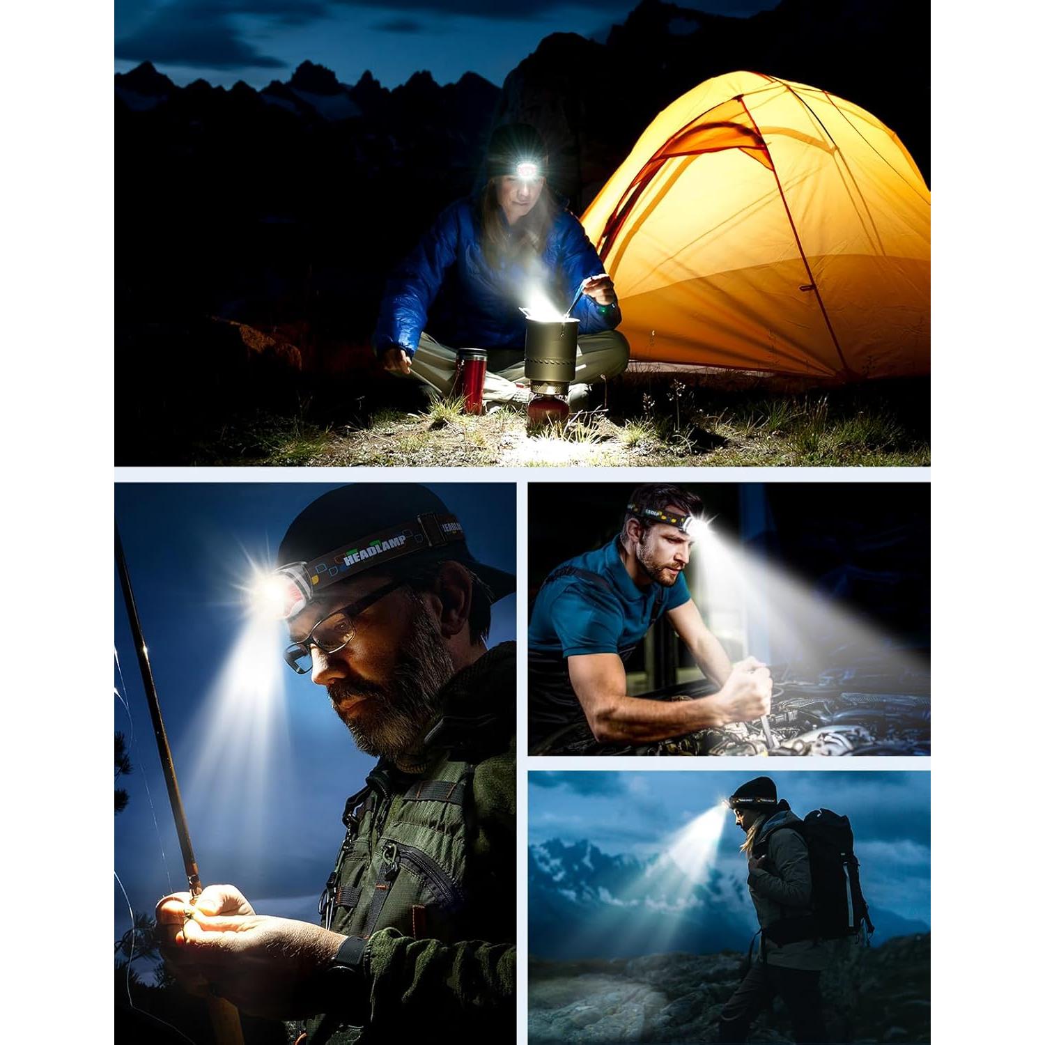 Linterna Frontal Recargable Cuvccn B99 LED 500 Lúmenes IPX4